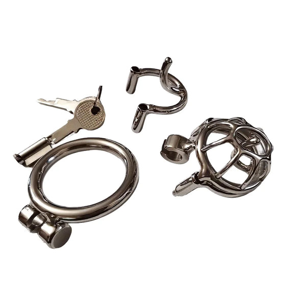 Small Stainless Steel Male Chastity Cage with Prince Albert Piercing Custom Metal Cock Cage Men BDSM Bondage CBT Lock Sex Toy