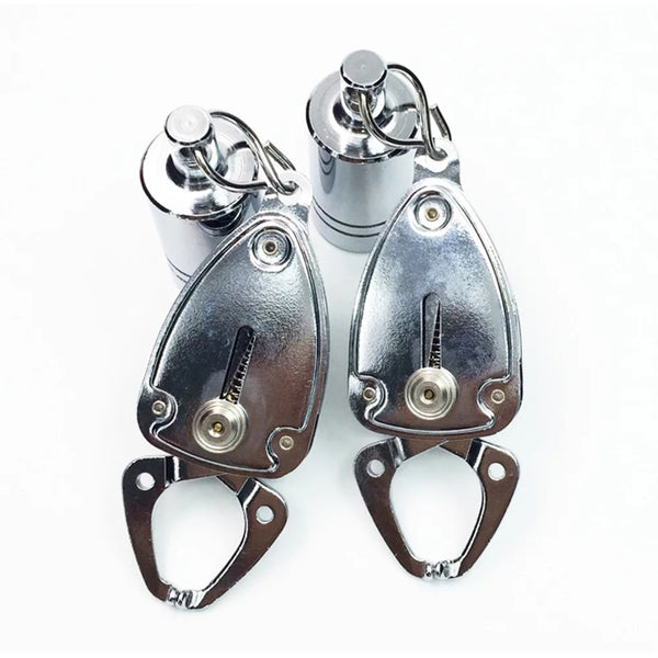 Heavy Steel Nipple Clamps with Hanging Weights - Metal Breast Clips for Women Couples Bondage Restraint, Game Play Adult Sex Toy