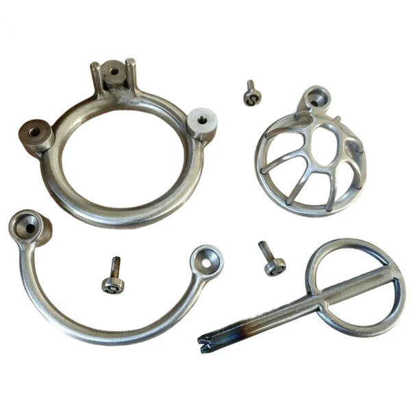 Small Steel Male Chastity Cage Customizable Metal Cock Cage Screw Lock BDSM CBT Penis Bondage Sex Toy Gay Men Chastity Device