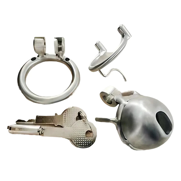 Steel Male Chastity Cage with Prince Albert Piercing Custom Metal Cock Cage Men BDSM Bondage Gay CBT Lock Restraint Sex Toys