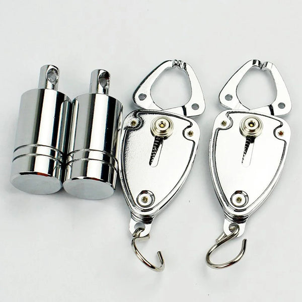 Heavy Steel Nipple Clamps with Hanging Weights - Metal Breast Clips for Women Couples Bondage Restraint, Game Play Adult Sex Toy