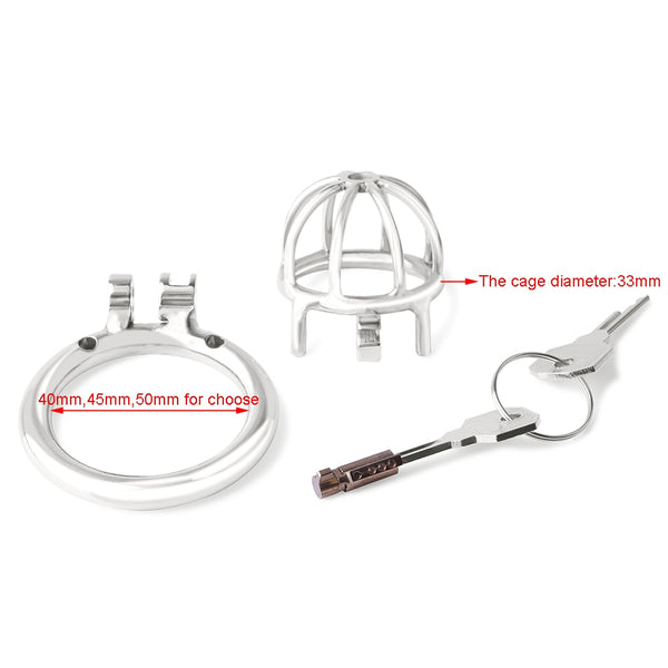 Super Small Stainless Steel Male Chastity Device - Essentially the Goto cage for serious chastity.