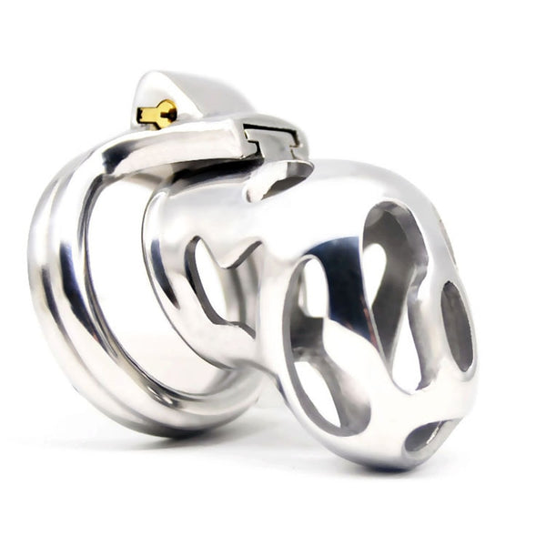 Male Chastity Cage Ventilation Stainless Steel Cock Cages Locking Cockrings Hollow Chastity Device Sex Rings for Men G7-1-235