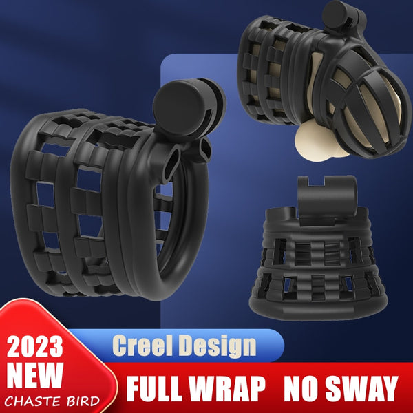 2023 NEW CREEL Design Male Chastity Device Full Wrap Penis Ring Matched with Cobra Python Multiple Cock Cage Adult Sex Toys
