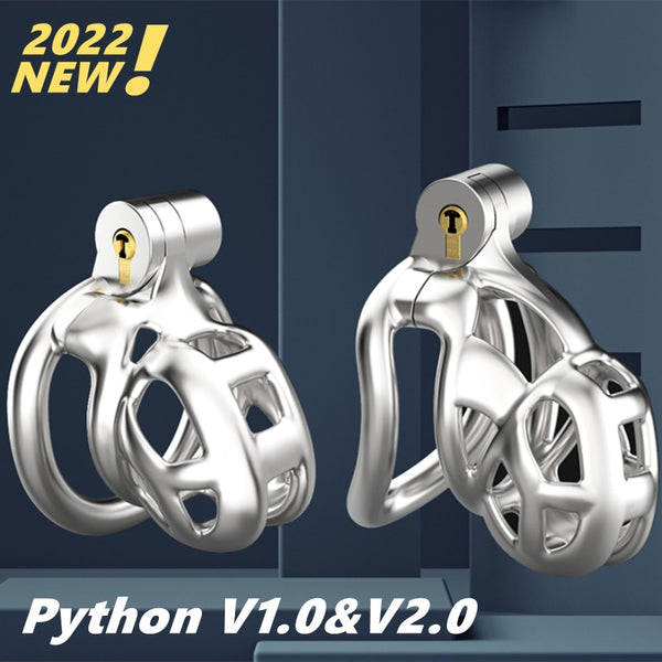 New 316 Stainless Steel Python V1.0&V2.0 3D Male Chastity Device Cobra Cock Mamba Cage Penis Ring Adult Sex Toys Sex Shop