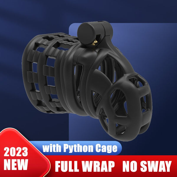 2023 NEW CREEL Design Male Chastity Device Full Wrap Penis Ring Matched with Cobra Python Multiple Cock Cage Adult Sex Toys
