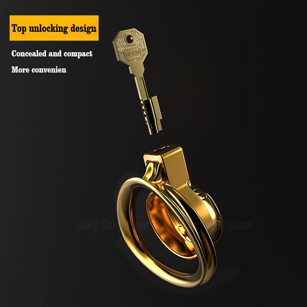 Metal Hollow Chastity Cock Cage Penis Anti-off Cock Ring Chastity Belt Virginity Cage Device Male Metal Ball Lock Stretcher Cbt
