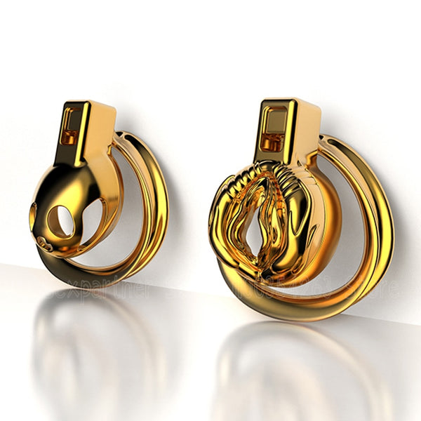 Metal Hollow Chastity Cock Cage Penis Anti-off Cock Ring Chastity Belt Virginity Cage Device Male Metal Ball Lock Stretcher Cbt