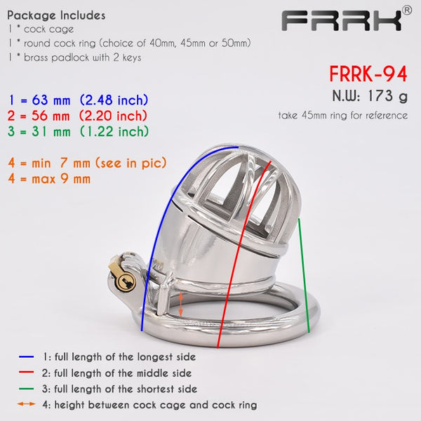 FRRK Chastity Cage Model Number: FRRK-94 95