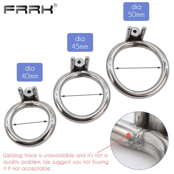 FRRK Flat Chastity Cock Cage with Metal Urethral Tube