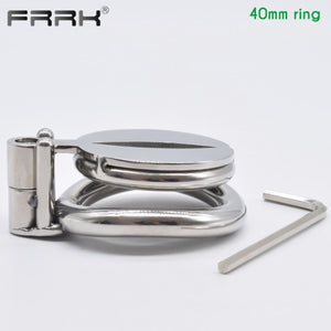 FRRK Flat Chastity Cock Cage with Metal Urethral Tube